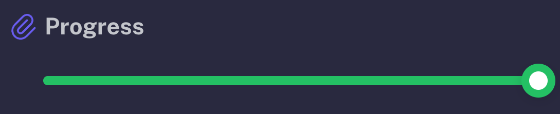 Progress Slider at 100% - Task completely finished