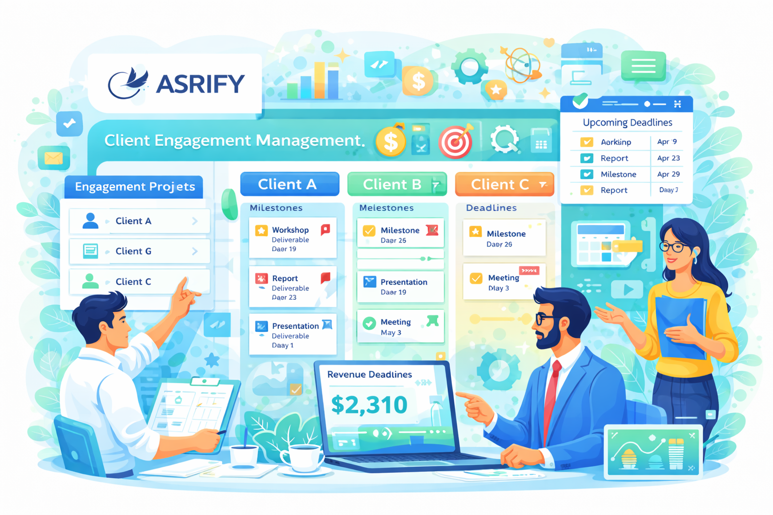 Client engagement management interface