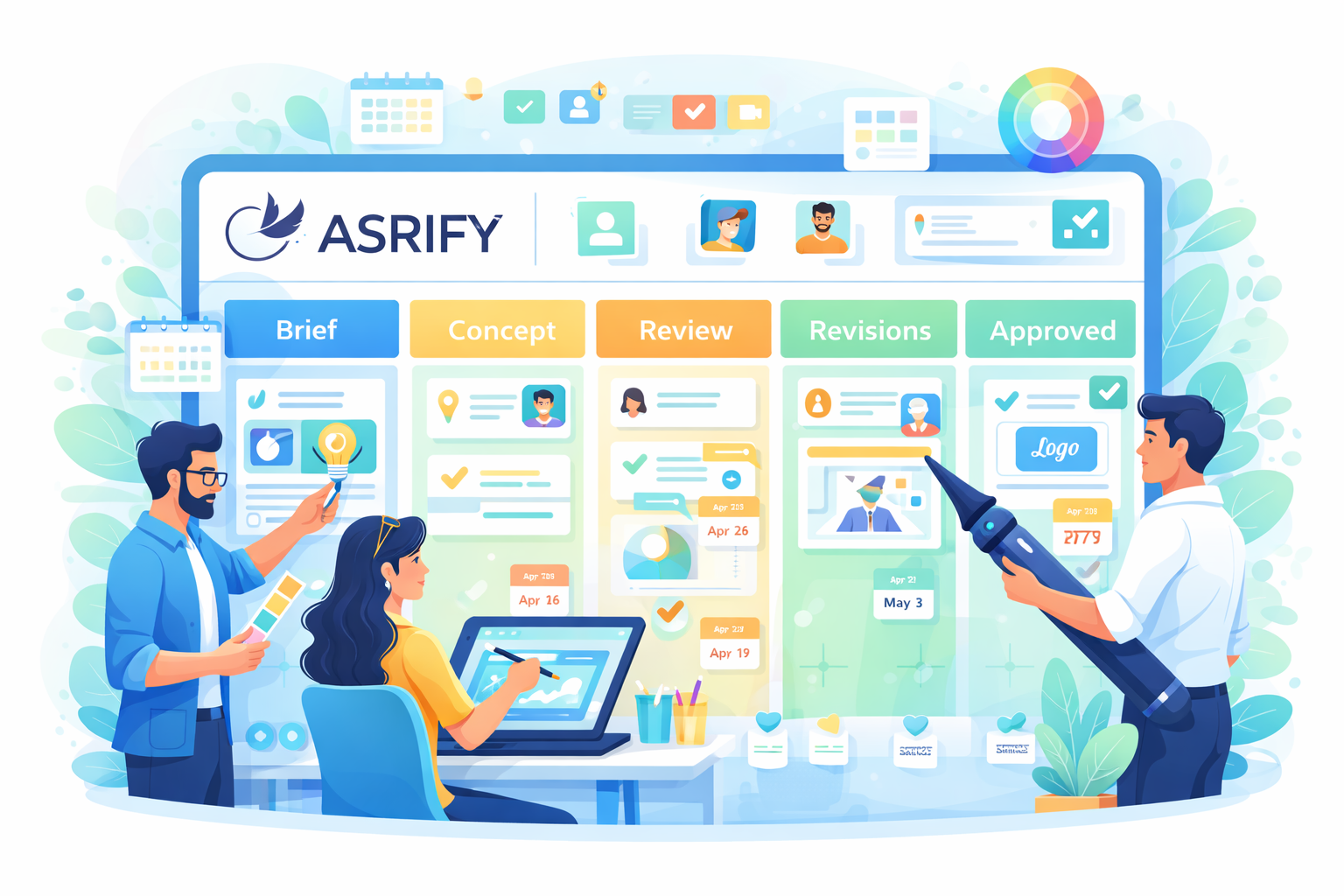 Visual Kanban workflow for design projects