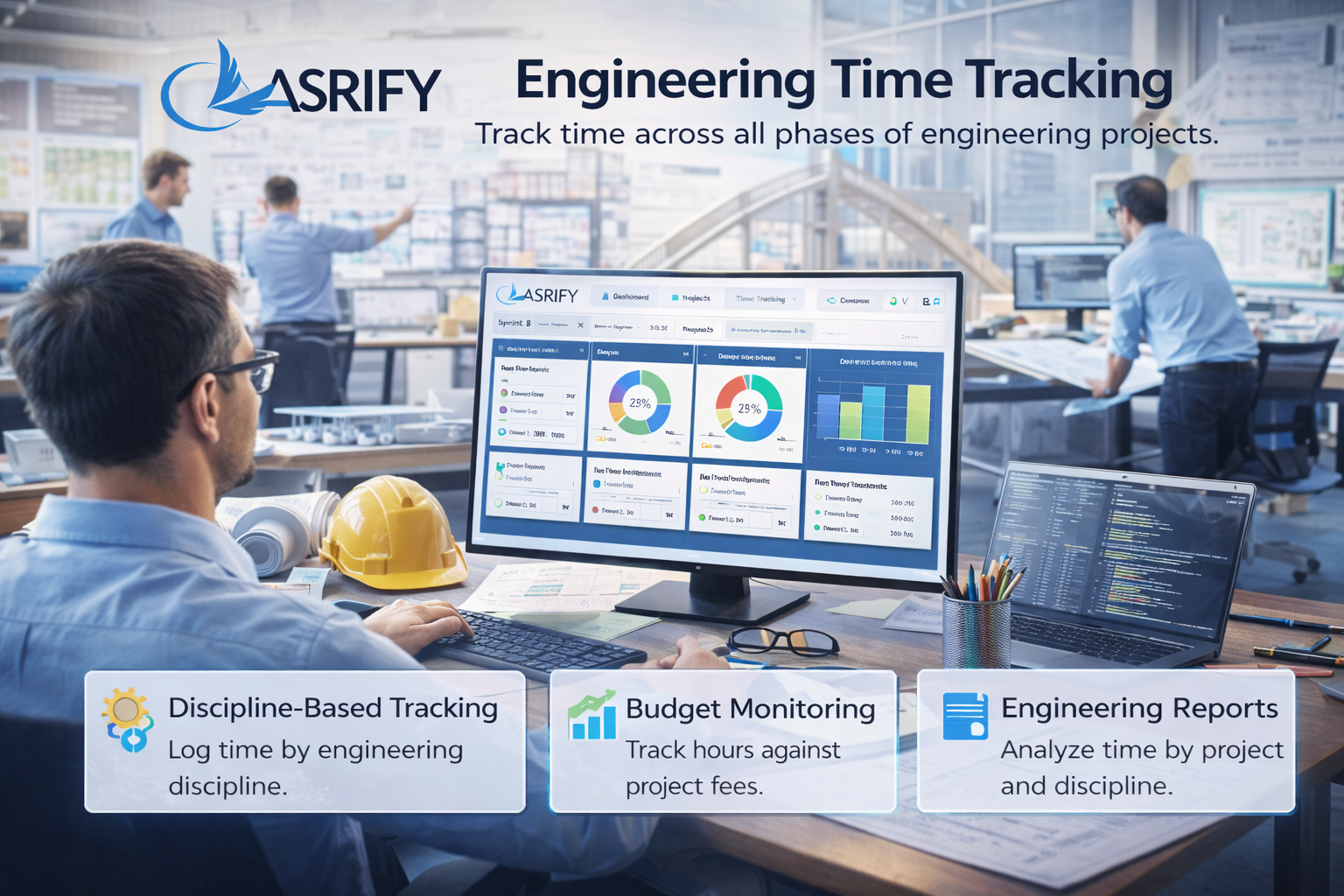 Engineering time tracking by discipline and budget monitoring