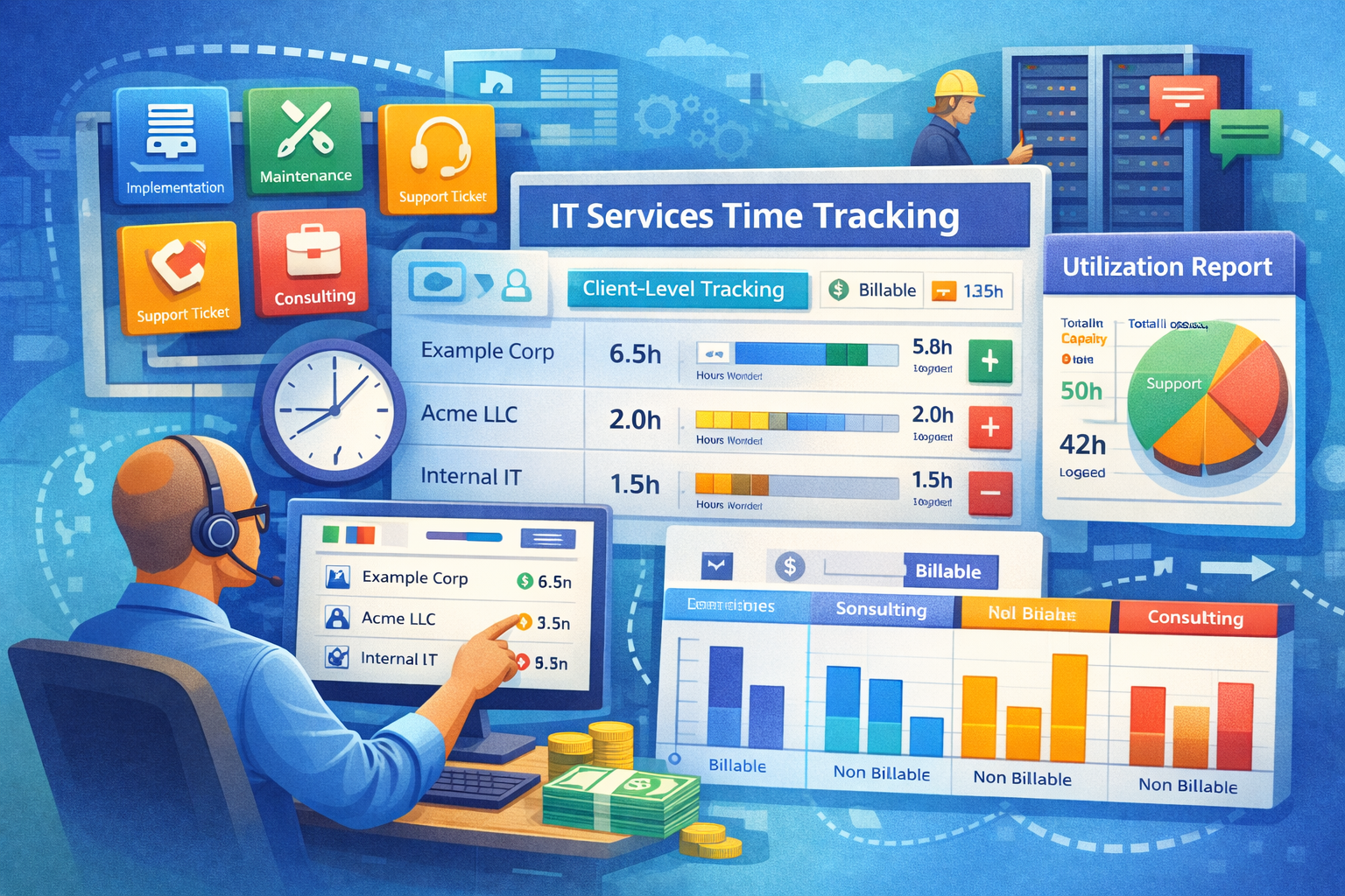 Service ticket tracking and SLA monitoring interface
