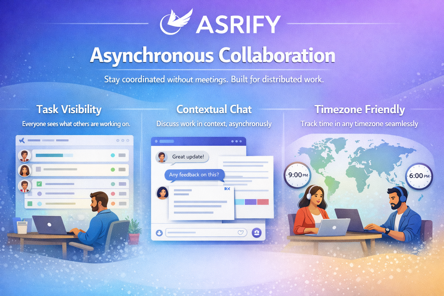 Asynchronous collaboration and task visibility for remote teams